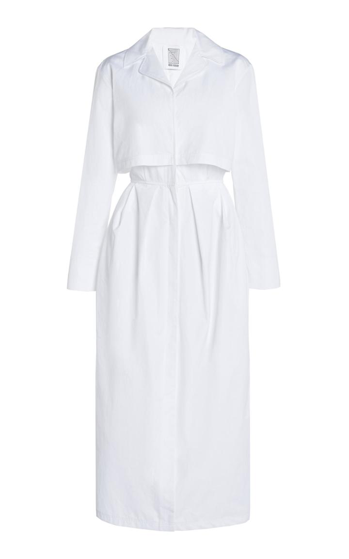 Moda Operandi Rosie Assoulin Layered Trench Cotton Shirt Dress