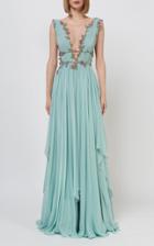 Moda Operandi Costarellos Radella Crystal-embellished Silk-chiffon Gown