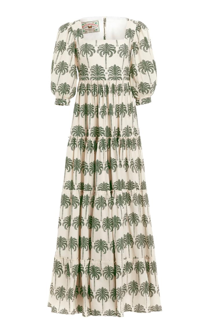 Moda Operandi Agua By Agua Bendita Miel Cocora-print Cotton Poplin Maxi Dress
