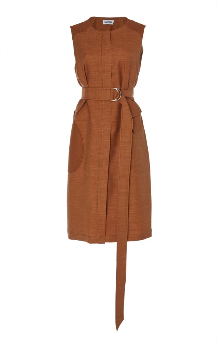 Partow Plumeria Wool-silk Shift Dress