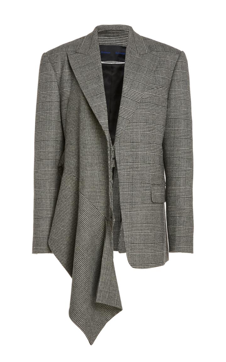 Proenza Schouler Collared Asymmetric Wool-blend Blazer