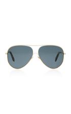 Victoria Beckham Gold-tone Metal Aviator Sunglasses