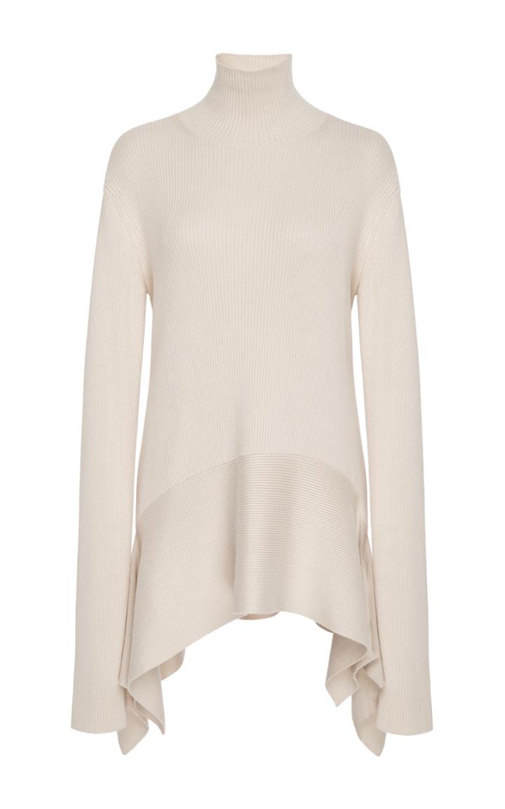 Adeam Asymmetrical Turtleneck Rib Top