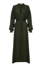Bondi Born Tie-front Cupro And Linen-blend Maxi Dress