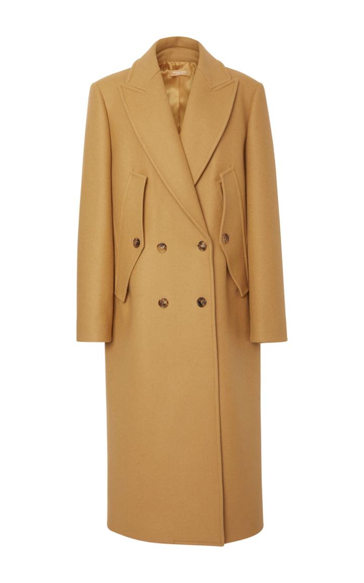 Michael Kors Collection Double Breasted Wool Melton Coat