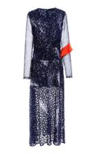 Maki Oh Embroidered Adire Dress W/ Contrast Sleeve