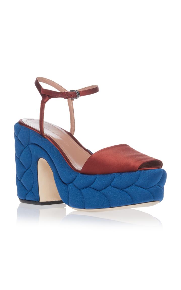 Marco De Vincenzo Braided Satin Platform Sandal