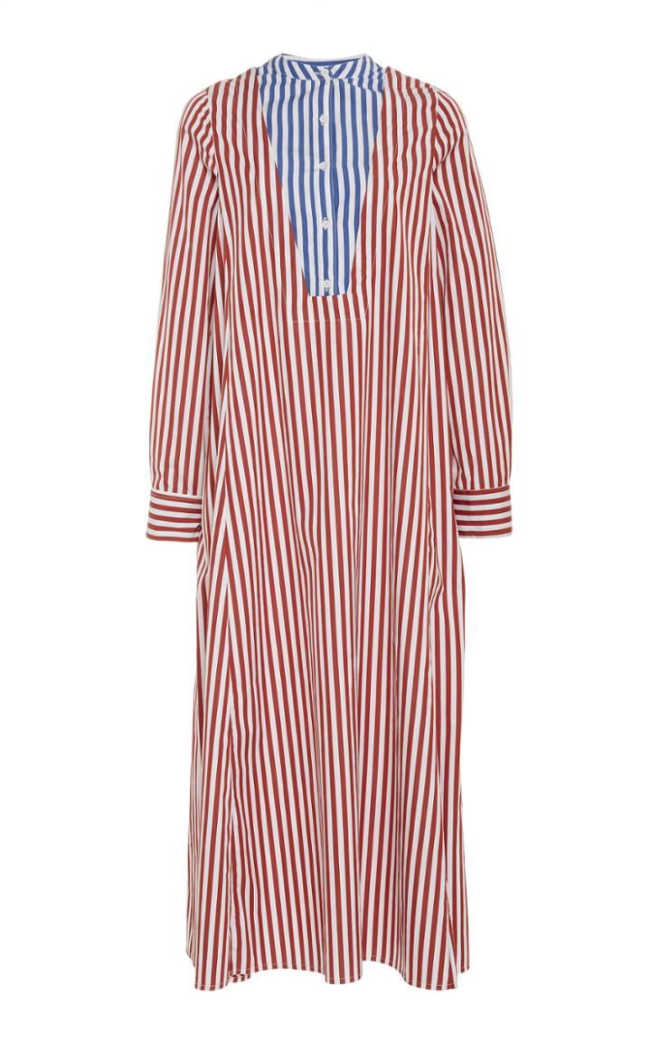 Thierry Colson Victoria Contrast Button Front Cotton Dress