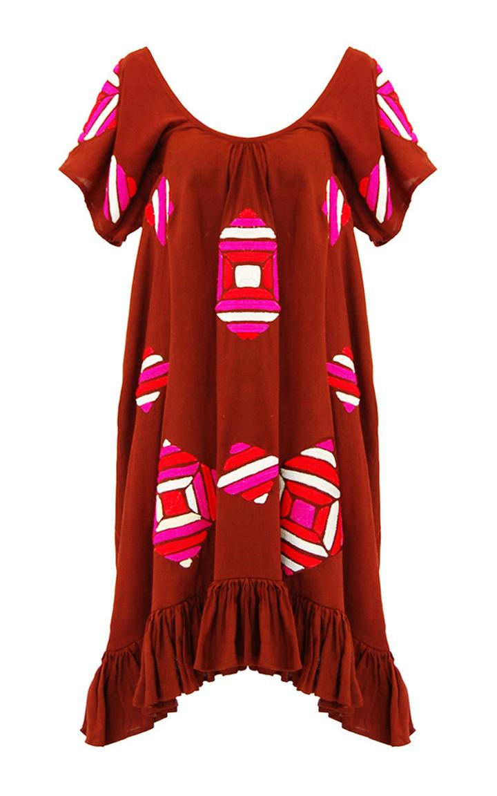Mochi Amaynu Embroidered Off The Shoulder Dress