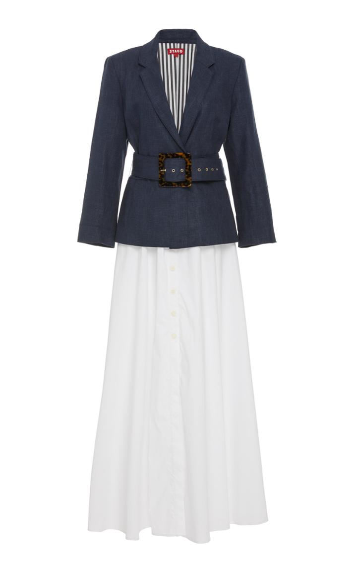 Staud Knightly Cotton Blazer Maxi Dress