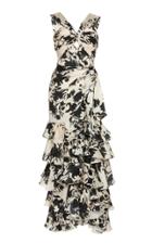 Johanna Ortiz Exclusive Black Ginger Floral Georgette Dress