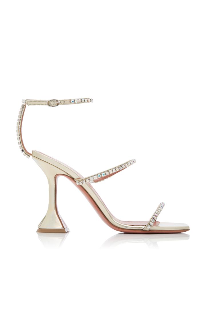 Amina Muaddi Gilda Crystal-embellished Leather Sandals