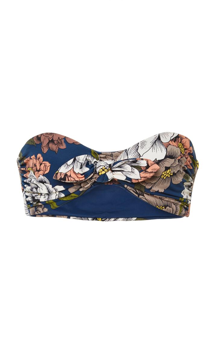 Tori Praver Desiree Floral Bandeau Bikini Top