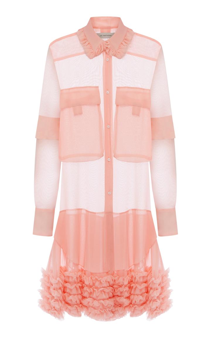 Lee Mathews Kitty Ruffled Silk-georgette Dress
