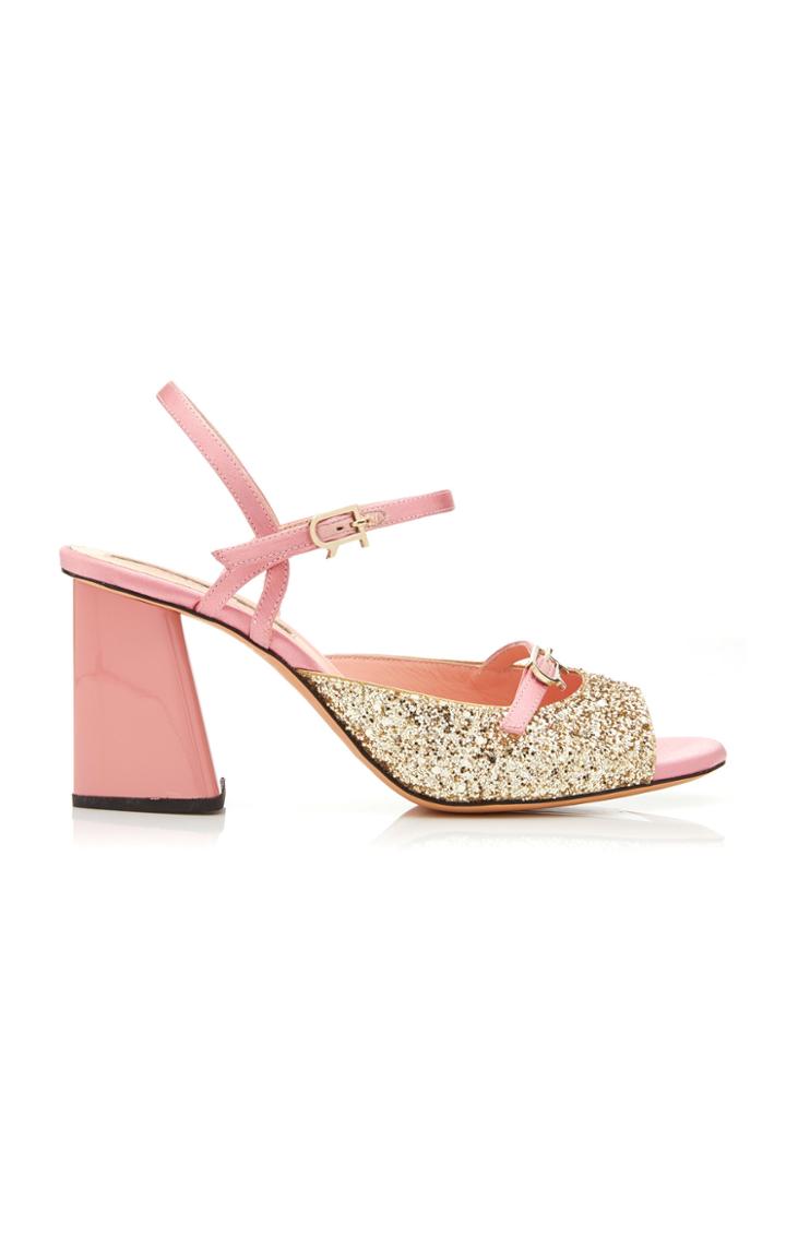 Rochas Glittered Satin Sandals