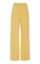 Sally Lapointe Striped Merino-blend Straight-leg Pants