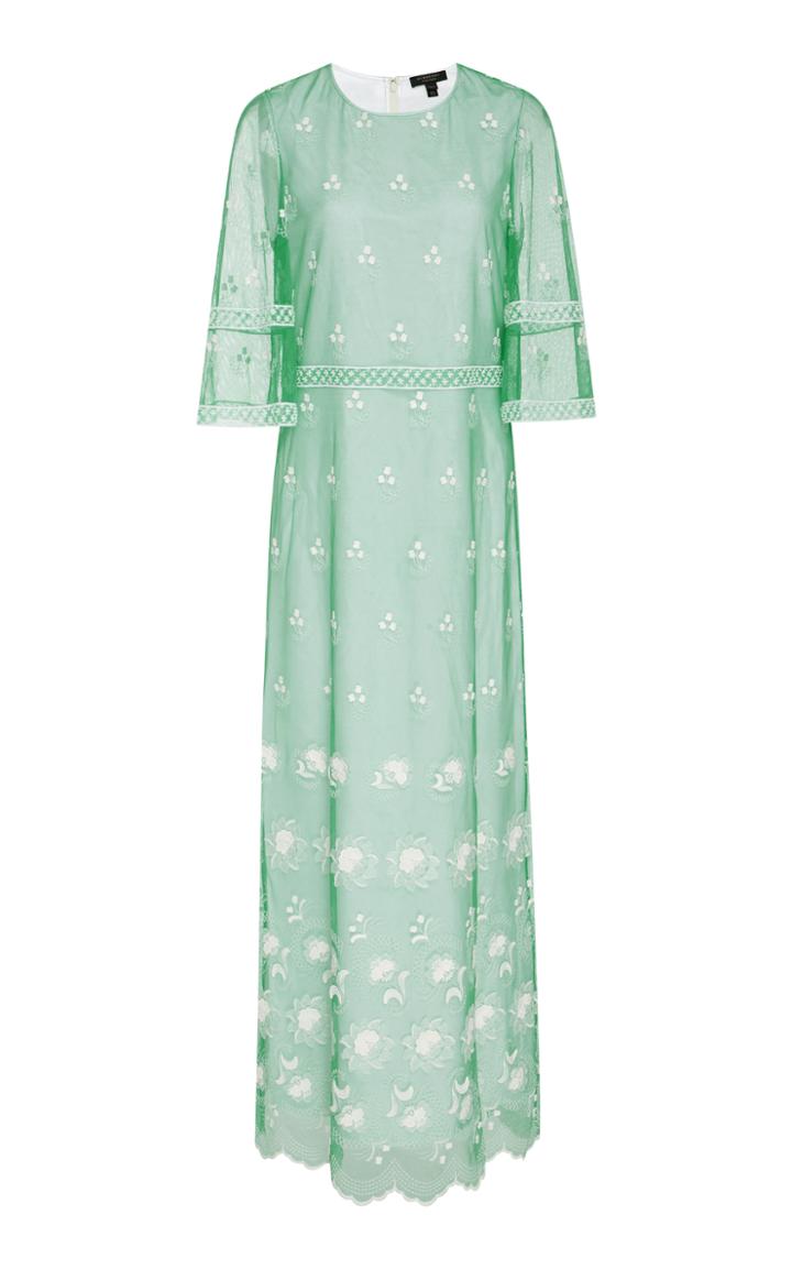 Burberry Floral Embroidered Tulle Dress