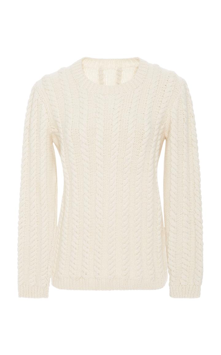 Nanna Van Blaaderen Ivory Cable Knit Crew Neck Sweater