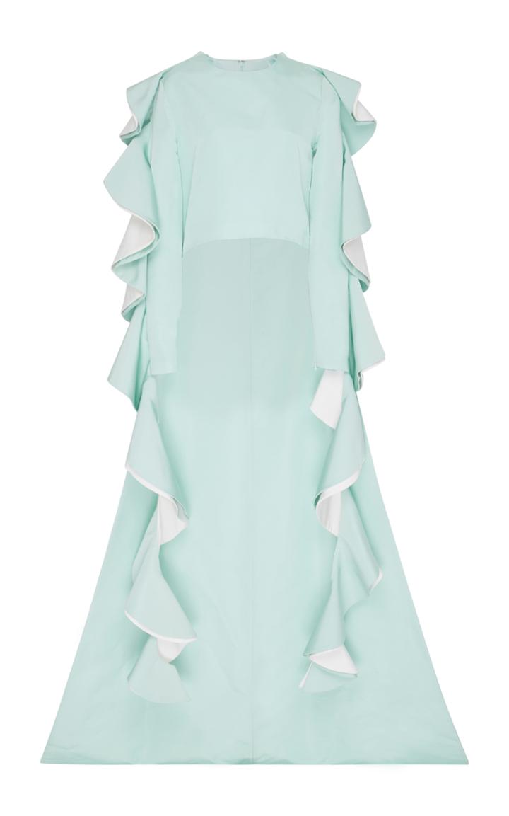 Christian Siriano Flounce Sleeve Cape Blouse