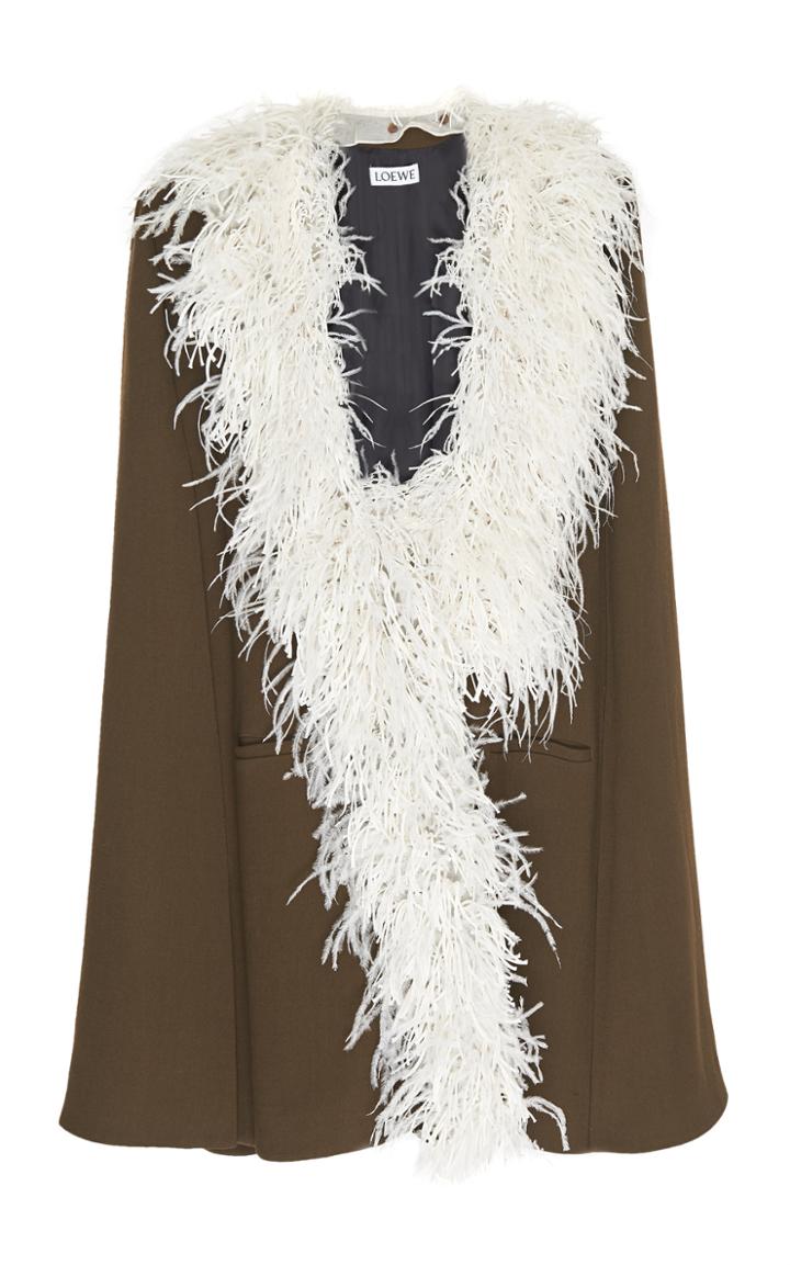 Loewe Feather Trim Cape