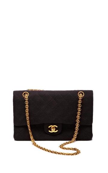 Preorder Vintage Chanel Chanel Black Quilted Jersey 2.55 Bag With Bijou Chain From What Goes Around Comes Around