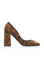 Prada Logo-detailed Leopard Suede Pumps