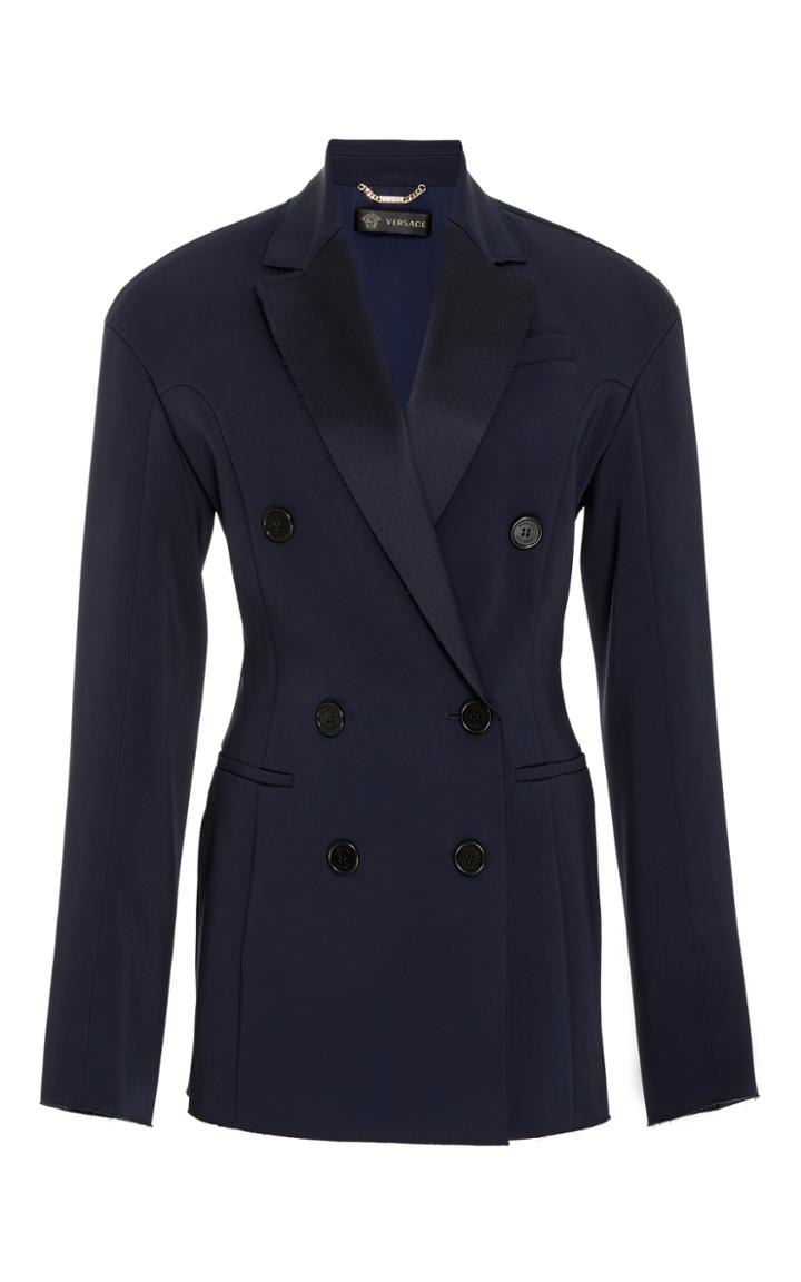 Versace Double Breasted Cady Blazer