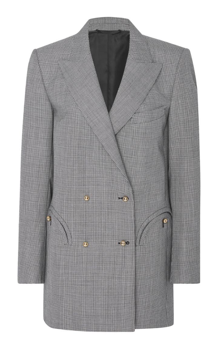 Blaz Milano Kentra Double-breasted Houndstooth Wool Blazer