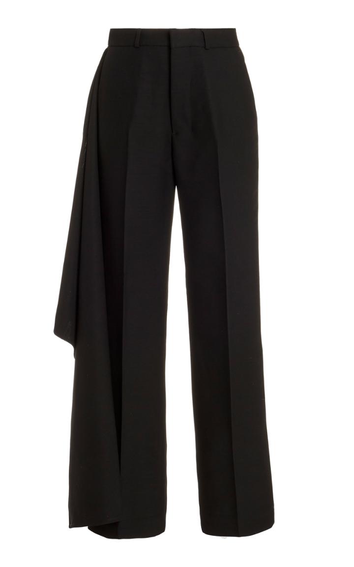 Ami Drape-detailed Cropped Wide-leg Trousers