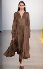 Noon By Noor Elmira Ruffled-hem Striped Midi Dress