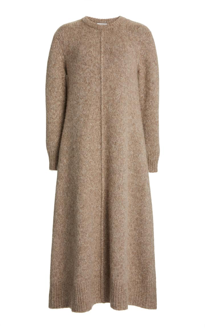 Moda Operandi Co Ribbed-trim Alpaca-blend Dress