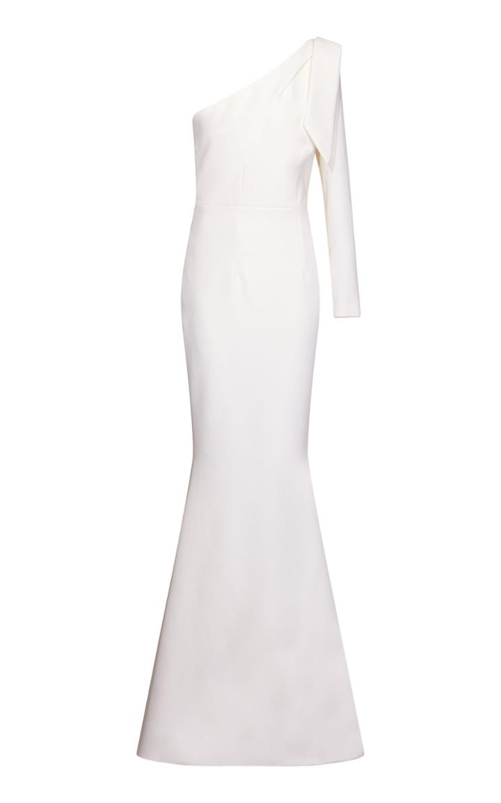 Safiyaa Hera One-shoulder Crepe Gown