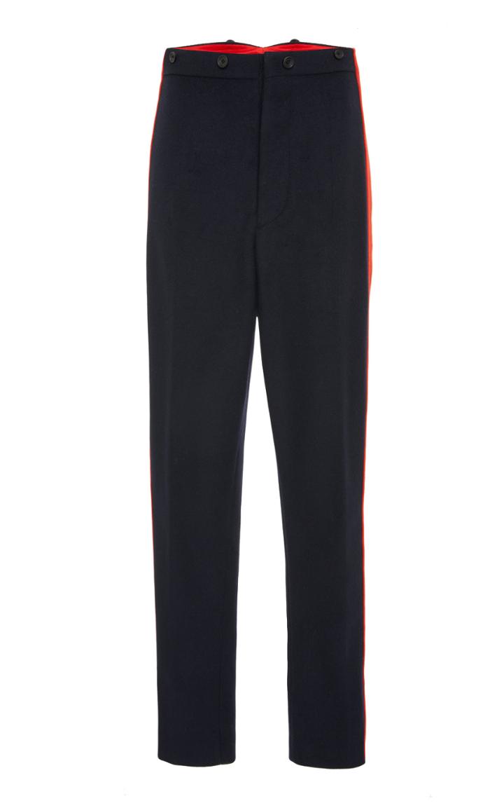 Joseph Annam Striped Wool And Cashmere-blend Straight-leg Pants