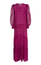 Adriana Degreas Tiered Silk Maxi Dress