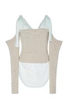 Moda Operandi Hellessy Rosemary Tie-accented Ribbed-knit Sweater Size: S