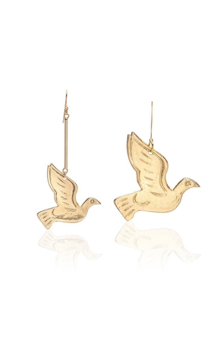 Moda Operandi Carolina Herrera Gold-tone Bird Earrings
