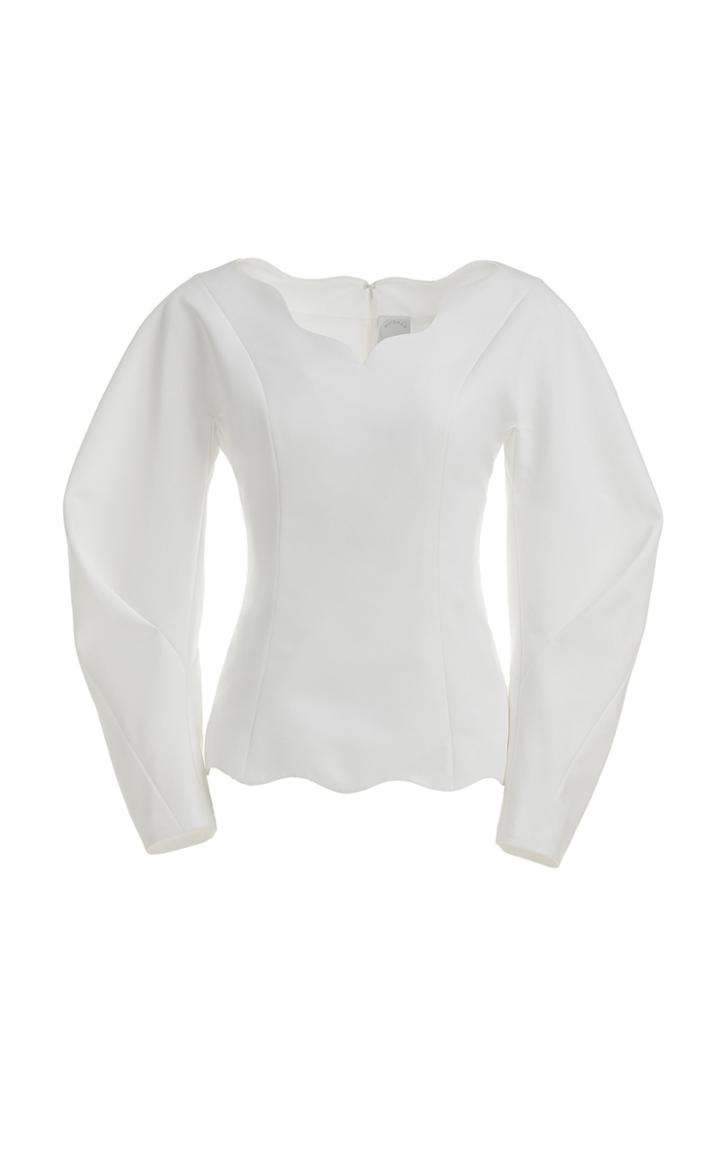 Moda Operandi Huishan Zhang Brielle Scallop-trimmed Crepe Top