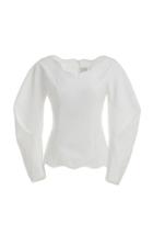 Moda Operandi Huishan Zhang Brielle Scallop-trimmed Crepe Top