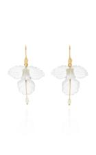 Annette Ferdinandsen 18k Gold Quartz And Pearl Orchid Earrings