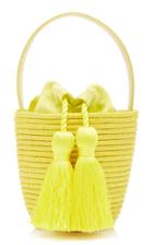 Cesta Collective Exclusive Party Pail Leather-trimmed Sisal Bucket Bag