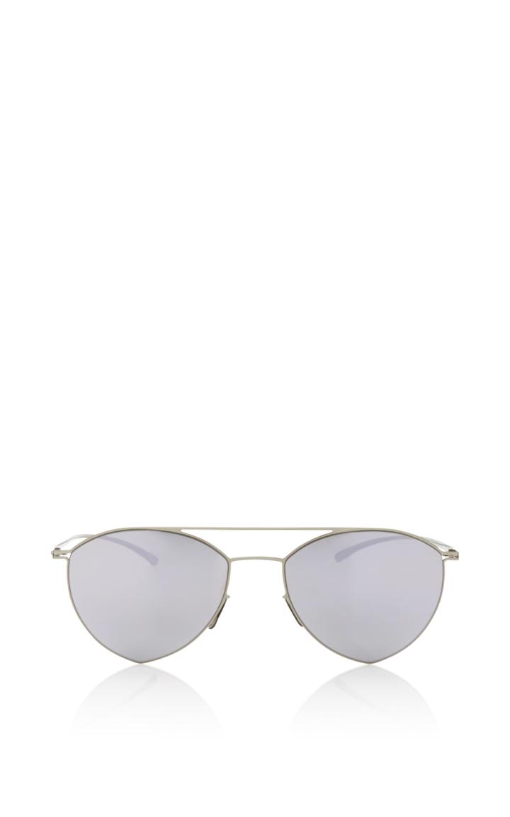 Mykita Silver Aviator Sunglasses