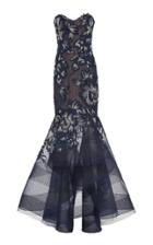 Marchesa Strapless Fit And Flare Gown With Horsehair High-low Skirt