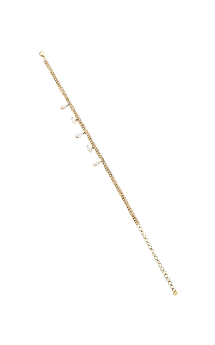 Shay Pave Link Marquise Drop Necklace