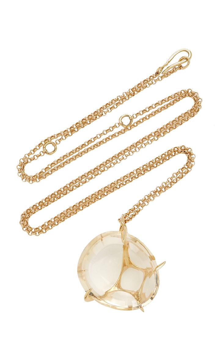 Kika Alvarenga Envolto Quartz 18k Gold Necklace
