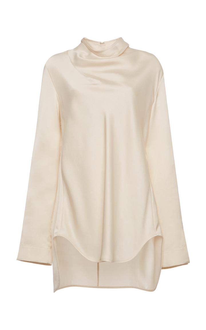 Moda Operandi Jil Sander Satin Cowl Neck Blouse