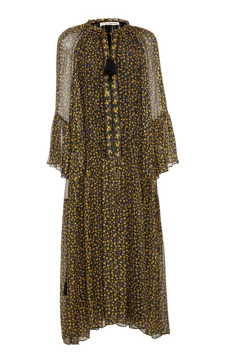 Ulla Johnson Lotte Tasseled Floral-print Silk-blend Chiffon Dress