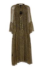 Ulla Johnson Lotte Tasseled Floral-print Silk-blend Chiffon Dress
