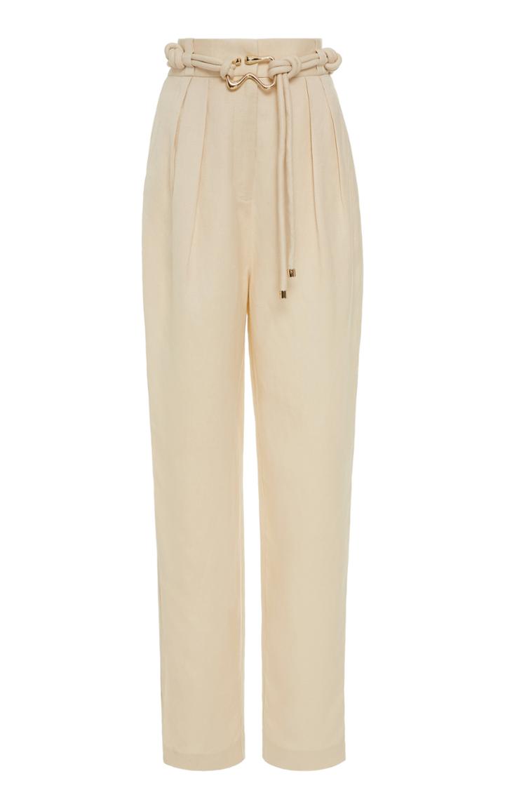 Moda Operandi Acler Corsica Linen Blend Eggshell Pant Size: 2