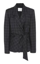 Tibi Marvel Plaid Wrap Jacket