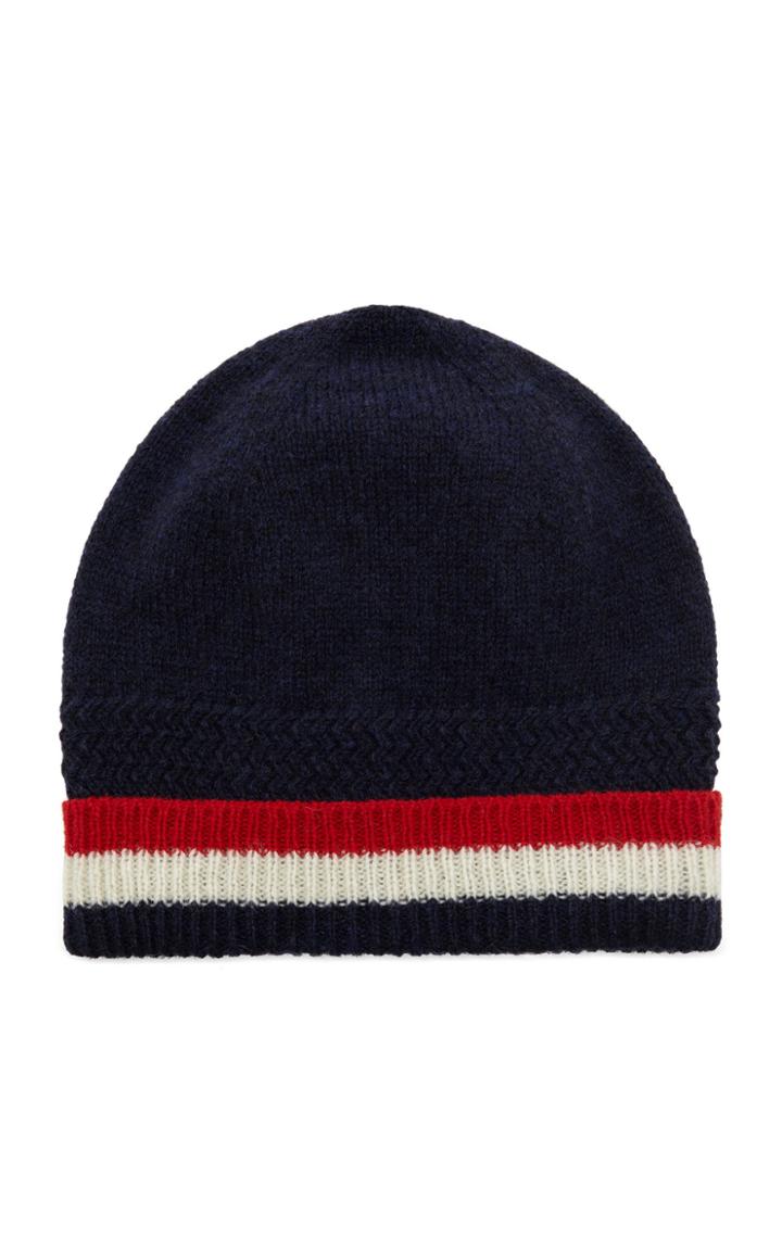 Thom Browne Striped Ribbed Wool Beanie